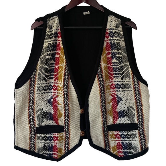 Artesantas Other - Wool Llama Vest Unique Native Motif Size XL Artesantas